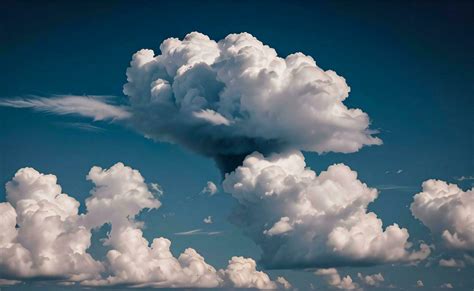 The Photo of the Fluffy Clouds Background Wallpaper 30000481 Stock ...