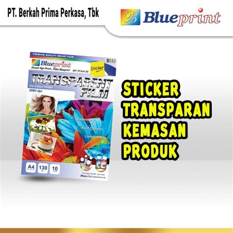 Kertas Transparan Film Stiker Transparent Film Sticker Blueprint A4