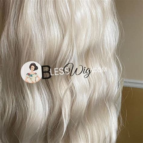 Lace Front Wig Human Blend Wig 613 Platinum Blonde Wig Etsy