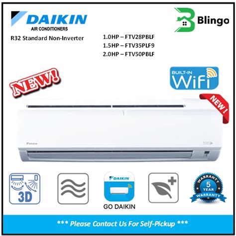 DAIKIN 1 5HP R32 Standard Non Inverter Air Conditioner FTV35PB RV35PB