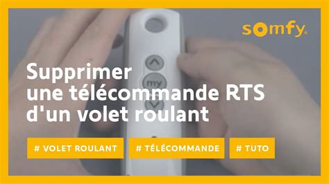 Somfy Volet roulant Supprimer une télécommande RTS d un volet roulant