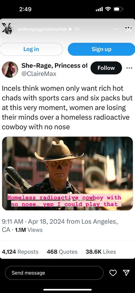“Women are losing their minds over a homeless radioactive cowboy with