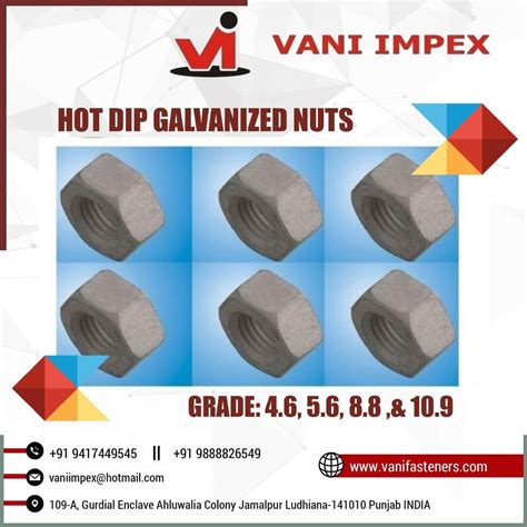 Hexagonal Hot Dip Galvanized Nuts Size M To M At Rs Kg In