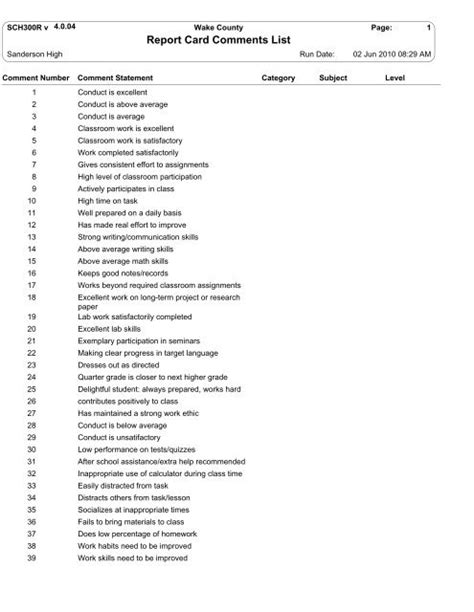 Report Card Comment Book Pdf