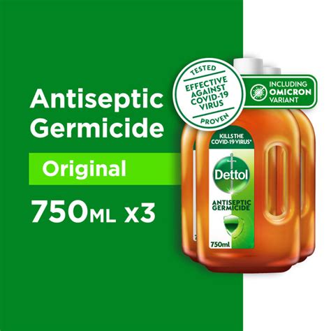 Bundle Of 3 Dettol Antiseptic Germicide Liquid 750ml Kills 99 9 Of