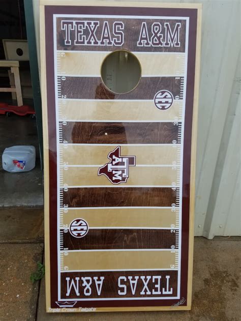 Aggie Cornhole Board Collection Triple Crown Tailgate