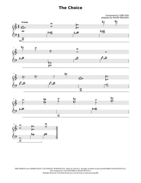 The Choice Undertale Complete Piano Sheet Music Sheet Music For Piano Solo Easy