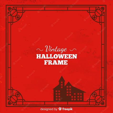 Free Vector Creepy Halloween Frame With Vintage Style