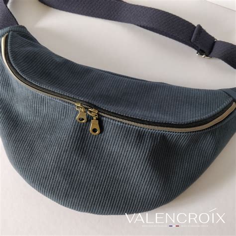 Sac Banane Velours C Tel Bleu Fonc Valencroix