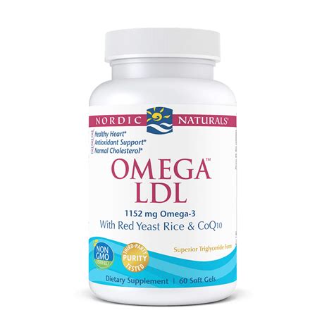 Nordic Naturals Omega Ldl With Red Yeast Rice And Coq10 1152 Mg 60 Soft Gels