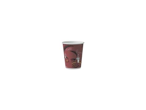 SOLO Cup Company OF BI Bistro Design Hot Drink Cups Paper Oz Maroon Carton