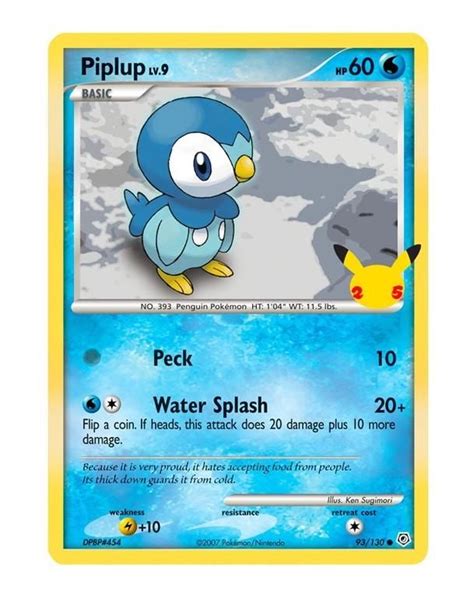 Pokemon Tcg First Partner Pack Sinnoh Piplup Pokemon Pok Mon Tcg