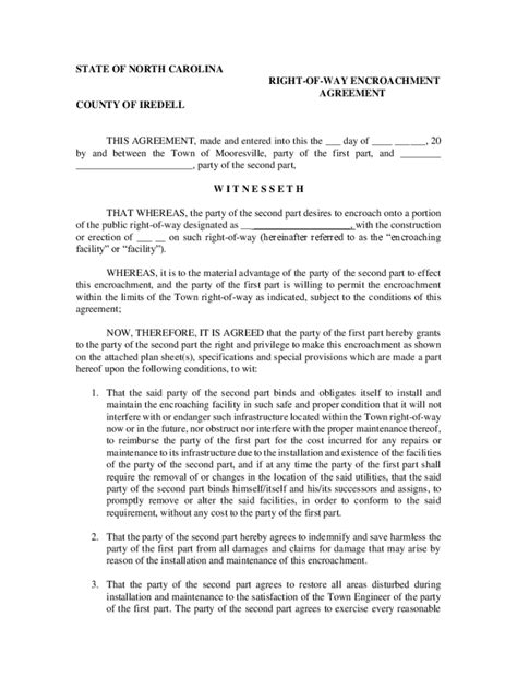 Fillable Online TOC ROW Encroachment Agreement Form Fax Email Print