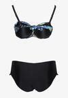Czarny Dwuczęściowy Komplet Bikini Biustonosz z Usztywnieniem Majtki Typu Figi Roseria Born2be