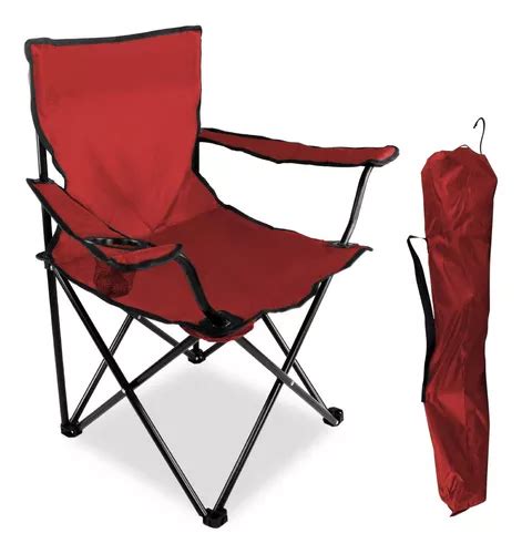 Silla Plegable Para Camping Acampar Playa Pesca Portatil Yim Color Rojo