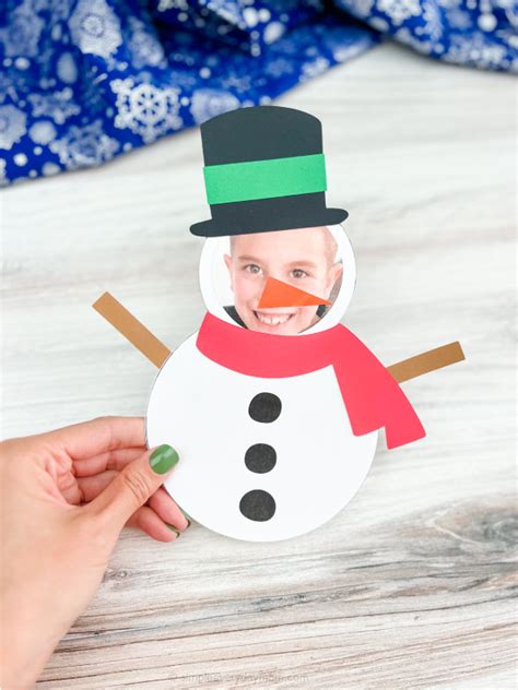 Snowman Photo Craft For Kids [Free Template]