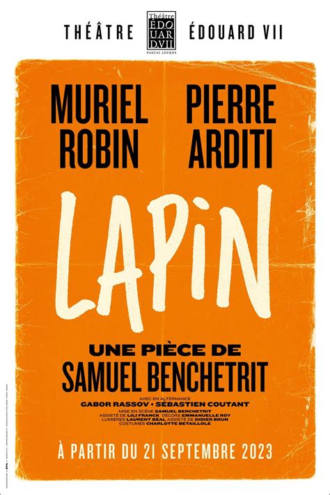 Lapin Au Th Tre Edouard Vii Avec Muriel Robin Et Pierre Arditi