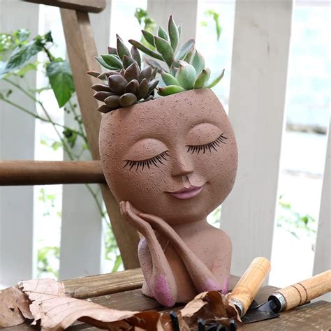 Meyas Face Planters Pots Head Planter Pots Succulent