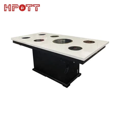 Korean BBQ SHABU SHABU Table Chinese Hot Pot Table With Induction Cooker HPOTT