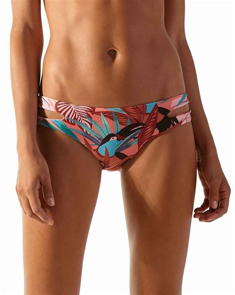 Reversible Tropical Striped Brazilian Bikini Bottom Bottom Riviera