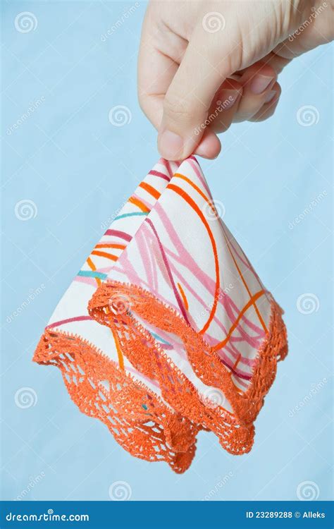 Young Woman Hand Hold Handkerchief Royalty Free Stock Photos Image