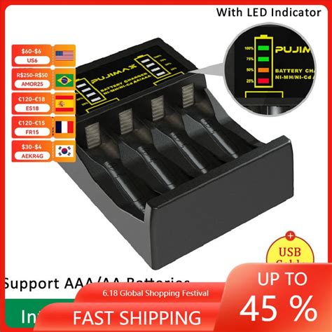 Slot Batterij Oplader Intelligente Snelle Usb Lader Voor Aaa Aa