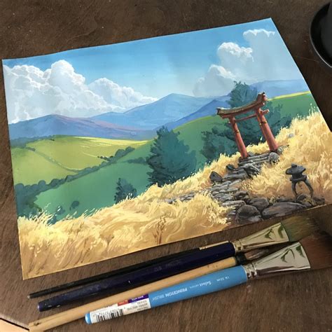 A friend makes these incredibly Ghibli-esque landscape paintings : r/ghibli