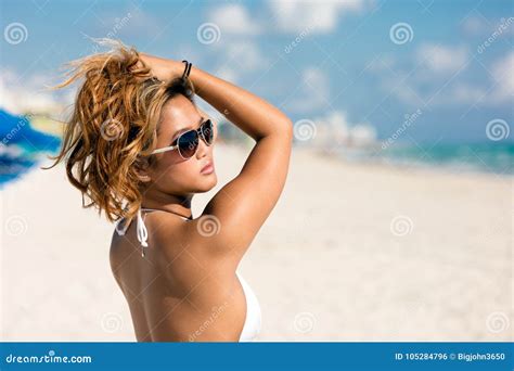 Beautiful Woman S Body In Bikini Over Beach Background Stock Photo Image Of Beach Asian
