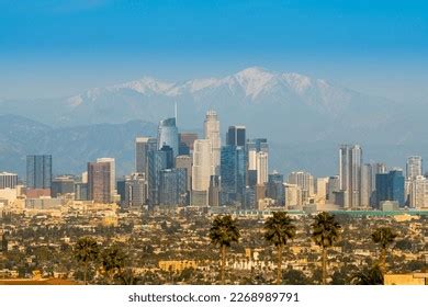 Los Angeles Skyline Sunset Panorama Stock Photo 2268989791 | Shutterstock