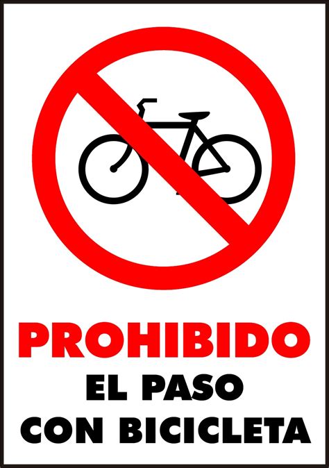 Cartel Prohibido El Paso En Bicicleta 16095 Hot Sex Picture