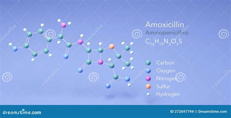 Amoxicillin Molecule Molecular Structures Aminopenicillins 3d Model