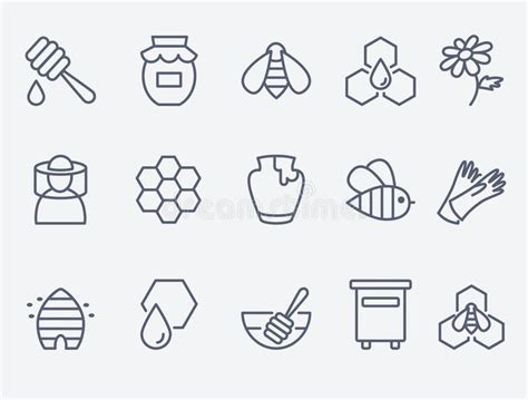 Honey And Beekeeping Icons Set Of 15 Honey And Beekeeping Icons