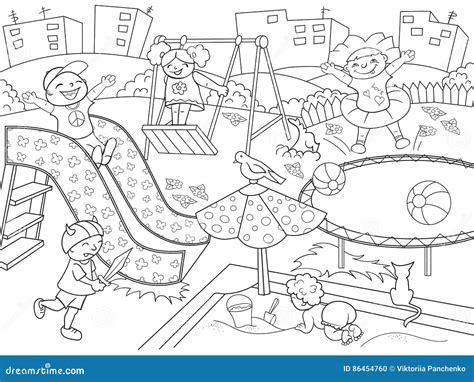 Playground Outline Coloring Coloring Pages