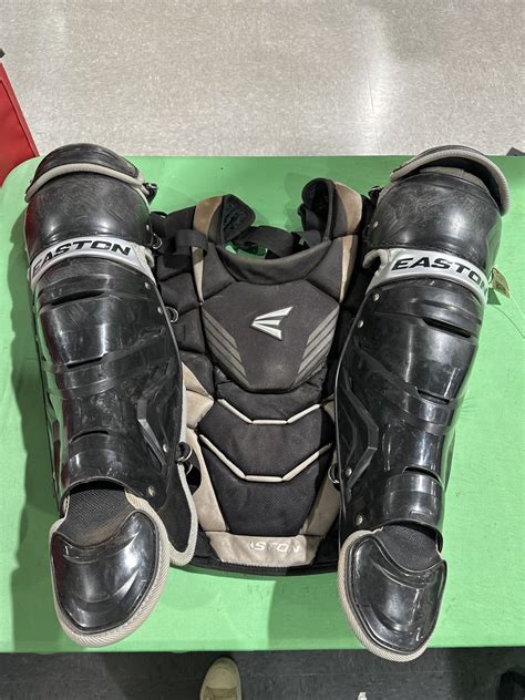 Used Easton Gametime Catcher S Set Chest Protector And Shin Pads