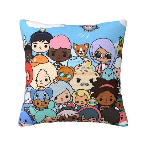 Throw Pillow Covers 24 X24 Inch Toca Life World Decorative Pillow Case For Sofa Couch Chair