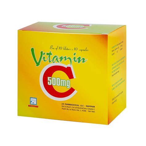 Vitamin C 500mg Hộp 10 Vỉ X 10 Viên Cevpharma Ghch Kim Cương Vimedimex