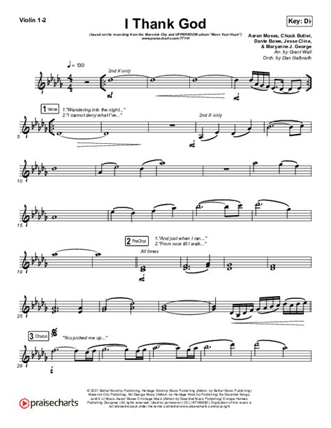 I Thank God Violin Sheet Music PDF Maverick City Music Dante Bowe