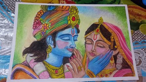 Radha Krishna Playing Holi Drawing 😍🤩 By Doms Oil Pastel Colours 🥰😘