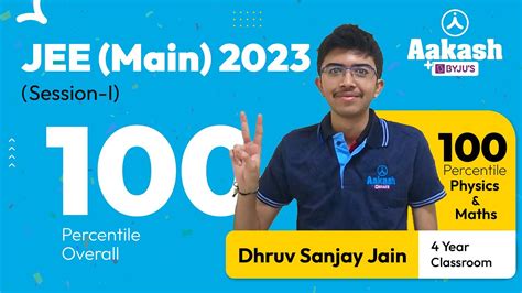 JEE Main 2023 Session 1 Results Dhruv Sanjay Jain 100 Percentile