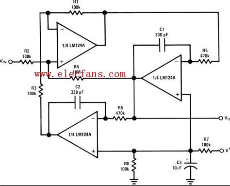 lm124 LM2902 LM224 IC应用电路图 电子发烧友网