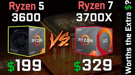 Ryzen 5 3600 vs Ryzen 7 3700X Gaming Benchmark Comparison - YouTube