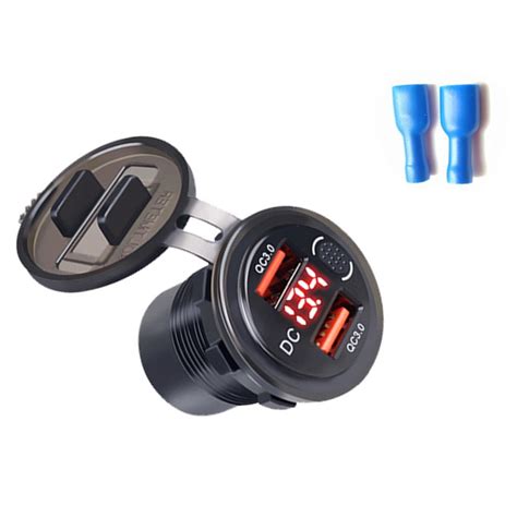 Tomada Veicular Automotiva E Usb Qc Turbo A Prova D Gua Para