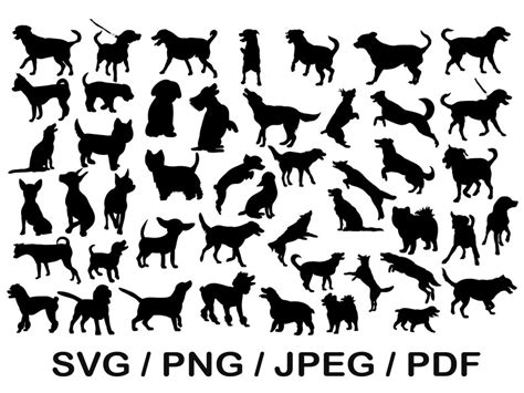 Dog Breed Silhouette, Dog Breed SVG, Dog Silhouette Png, Dog Breeds ...