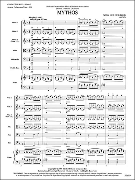 Mythos String Orchestra Conductor Score And Parts Soon Hee Newbold Alfred Music