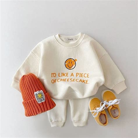 Smiley Letter-Print Jogger Set - Beige / 6-12M | Outfit sets, Girl ...