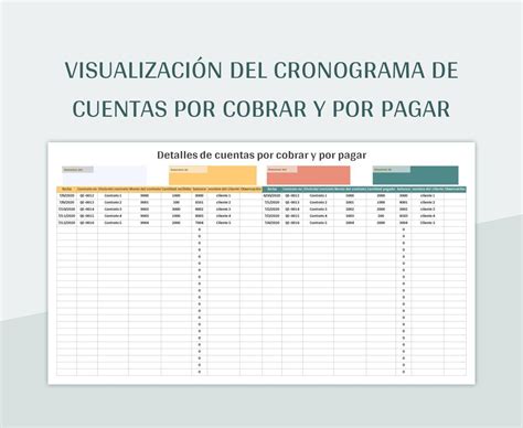 Plantilla De Formato Excel Formulario De Detalle De Cuentas Por Pagar Y