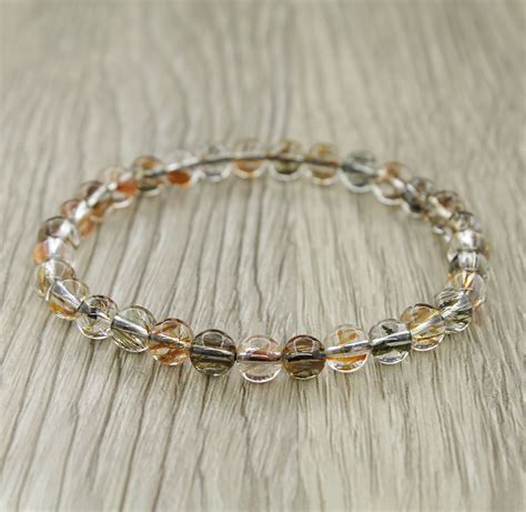 Браслет "Классика" рутиловый кварц (Бразилия) 6мм, длина 18см