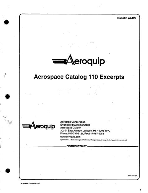 Eaton Aeroquip Aerospace Catalog 110 by Murdock Industrial - Issuu