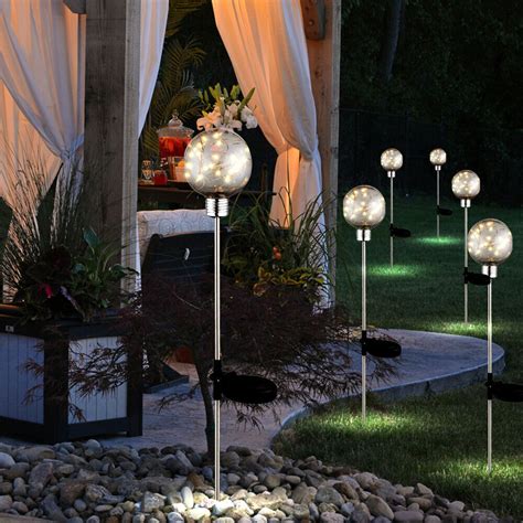 12er Set LED Giardino Plug In Lampade Solare Sfera Faretto Esterno