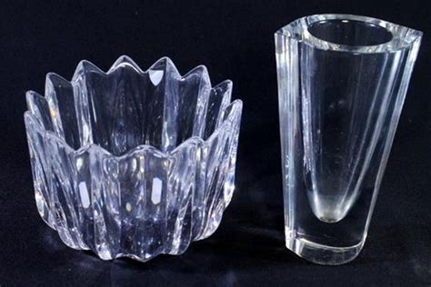 Orrefors Crystal Vase And Bowl Set Scandinavian Named Designers Glass